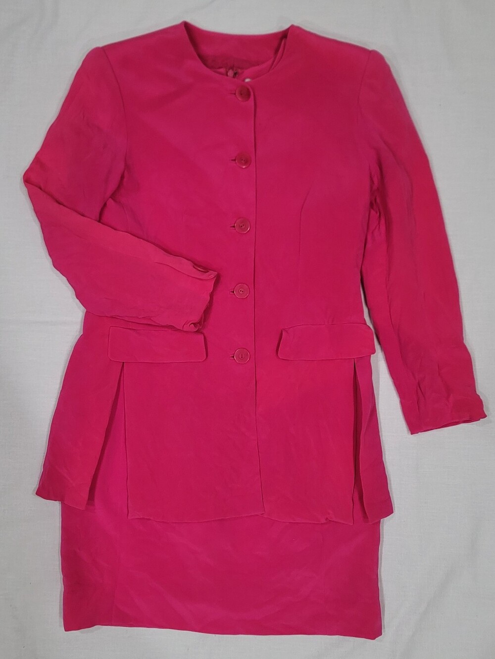 Worth Vibrant Fuchsia Button-Front Blazer And Skirt Set